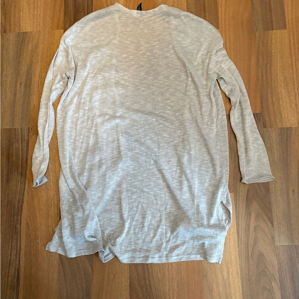 Divided Light Gray Open-Front Cardigan - Picture 2 of 2
